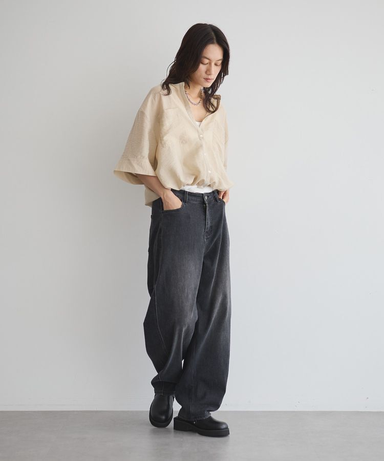 GARAGE OF GOOD CLOTHING「シアー裾ドロストスクエアフブラウス」|シャツ・ブラウス|