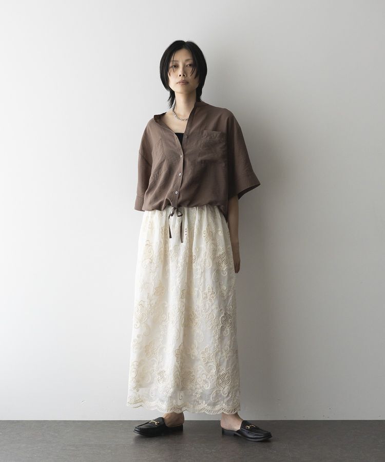 GARAGE OF GOOD CLOTHING「シアー裾ドロストスクエアフブラウス」|シャツ・ブラウス|