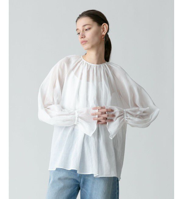 allureville「シアーオーガンギャザーブラウス」|シャツ・ブラウス|