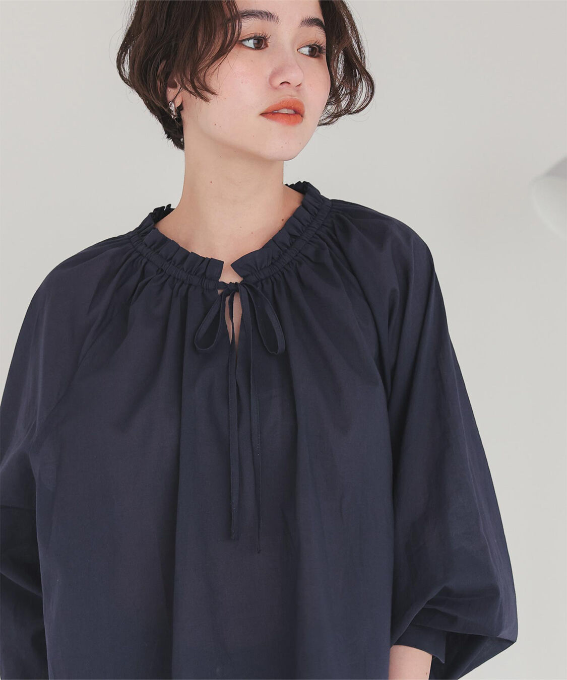 titivate「リボン付きAラインギャザーブラウス」|シャツ・ブラウス|