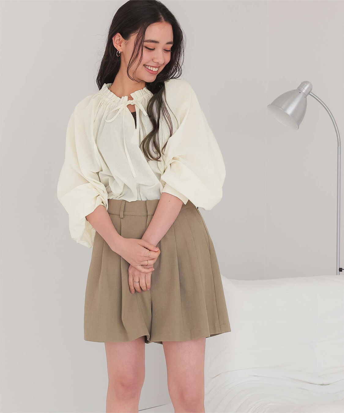 titivate「リボン付きAラインギャザーブラウス」|シャツ・ブラウス|