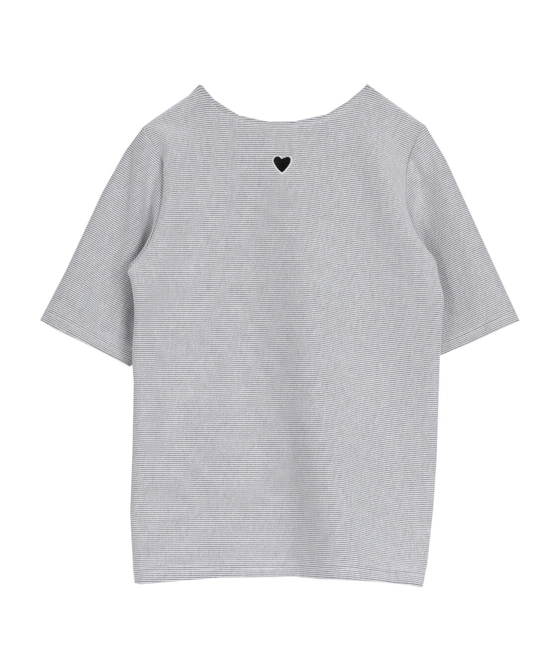 titivate「ハートカット刺繍前後2wayハーフスリーブTシャツ」|Tシャツ・カットソー|