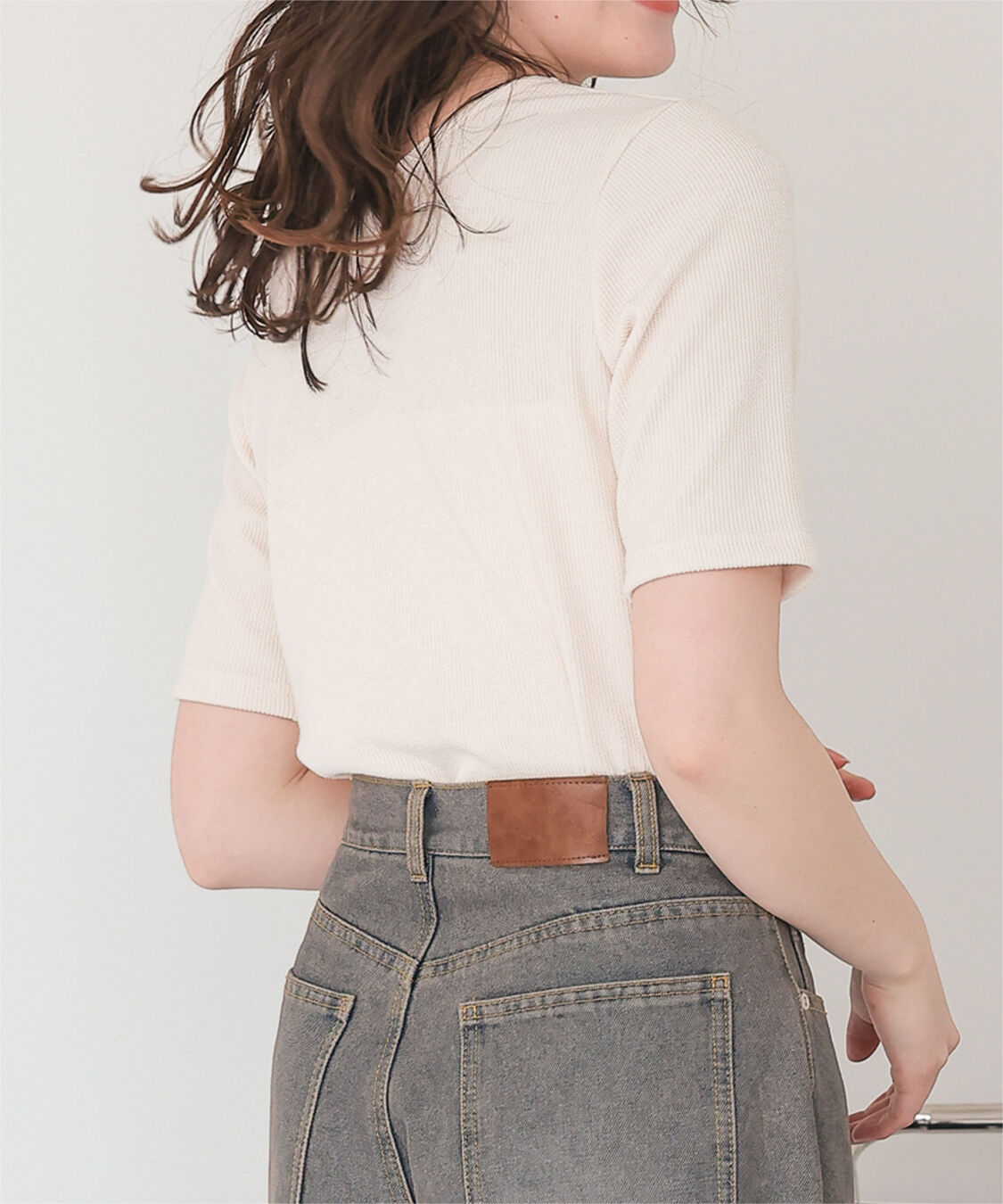 titivate「ハートカット刺繍前後2wayハーフスリーブTシャツ」|Tシャツ・カットソー|