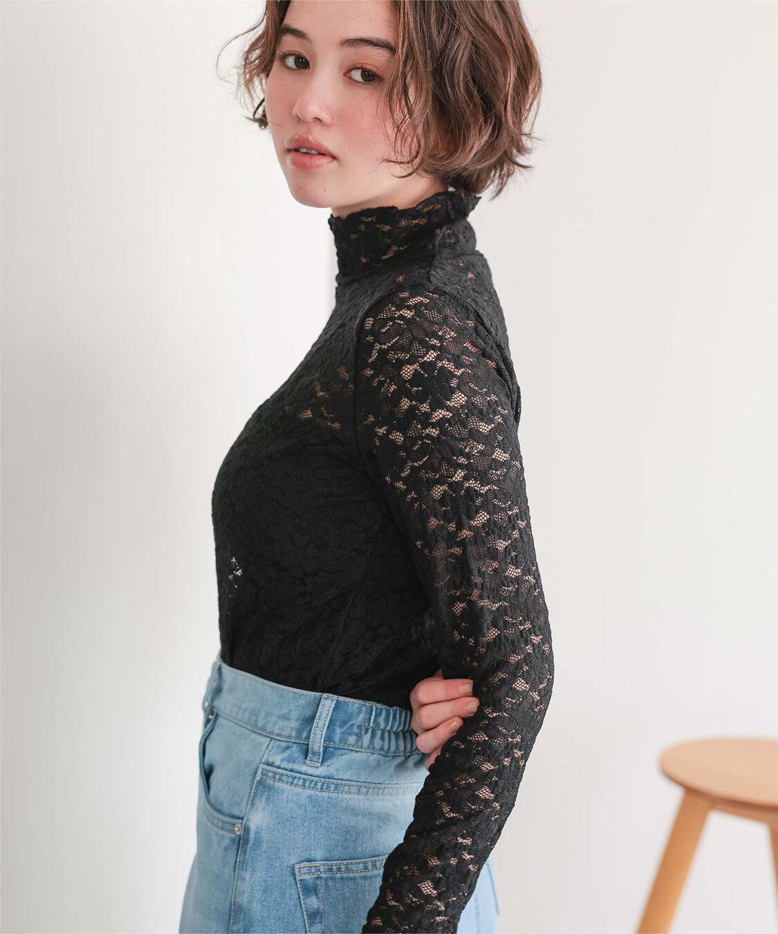 titivate「ハイネックレーストップス」|Tシャツ・カットソー|