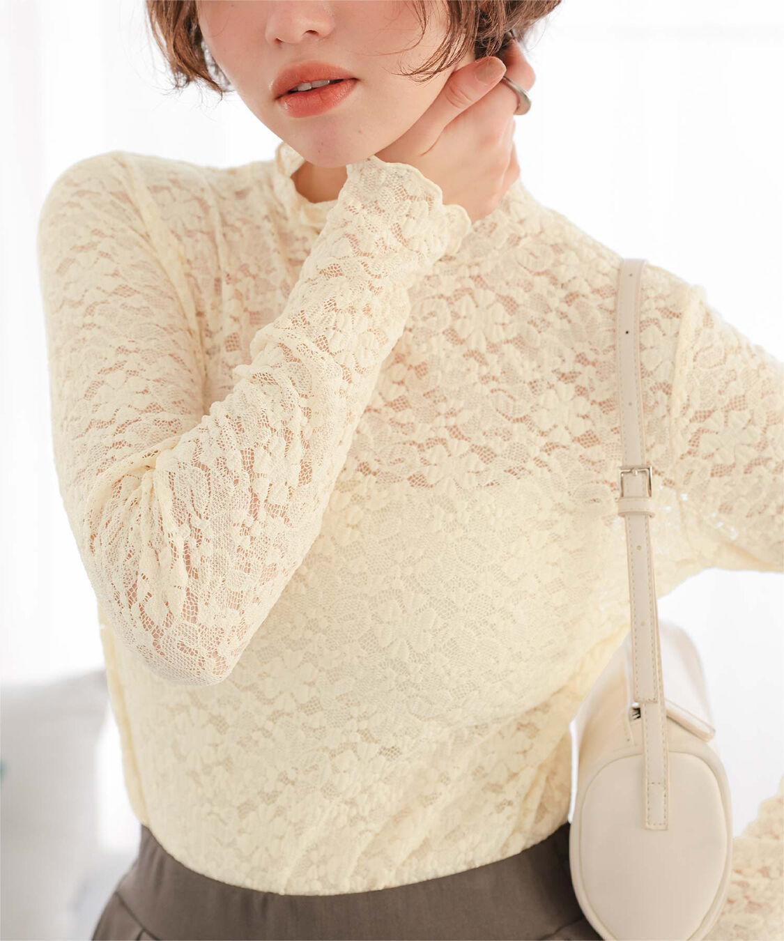 titivate「ハイネックレーストップス」|Tシャツ・カットソー|