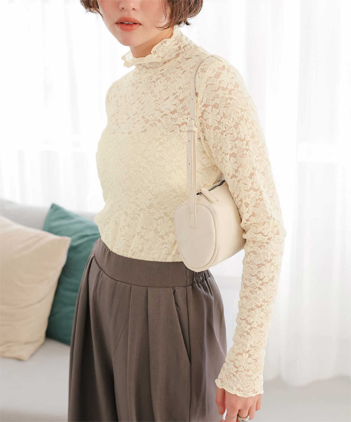 titivate「ハイネックレーストップス」|Tシャツ・カットソー|