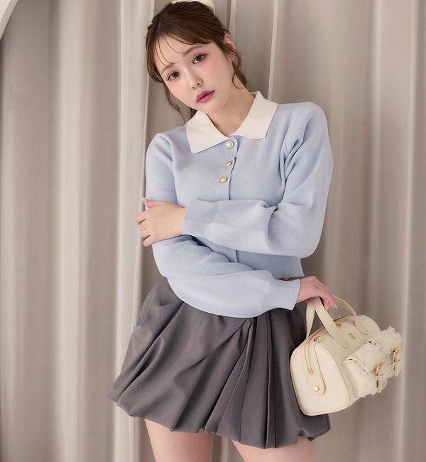  「配色襟付きニット」|ニット・セーター|