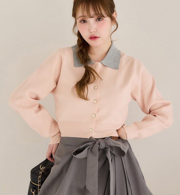  「配色襟付きニット」|ニット・セーター|