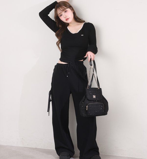  「プレート付きフロントギャザートップ」|プルオーバー|