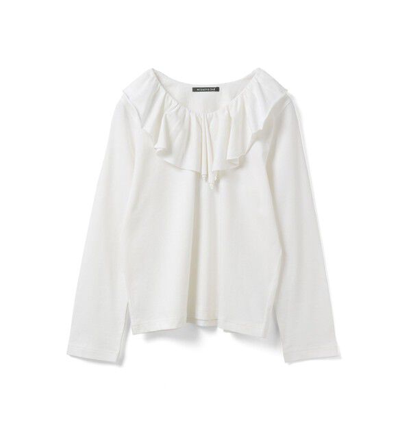 mizuiro ind「mizuiro ind フリルカラーロングスリーブプルオーバー」|Tシャツ・カットソー|オフホワイト