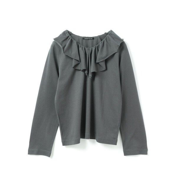 mizuiro ind「mizuiro ind フリルカラーロングスリーブプルオーバー」|Tシャツ・カットソー|ダークグレー