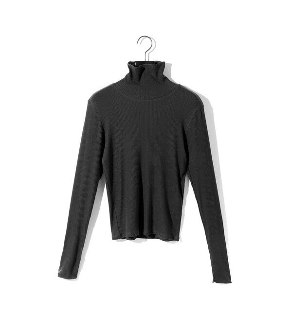 MIDIUMISOLID「MIDIUMISOLID for Ladies ウォームシアーリブプルオーバー」|ニット・セーター|ブラック