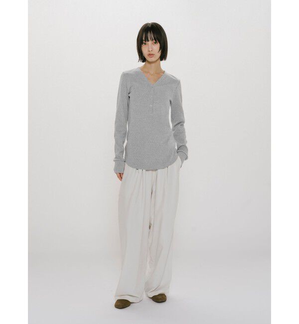 MIDIUMISOLID「MIDIUMISOLID for Ladies リブヘンリーネックプルオーバー」|Tシャツ・カットソー|