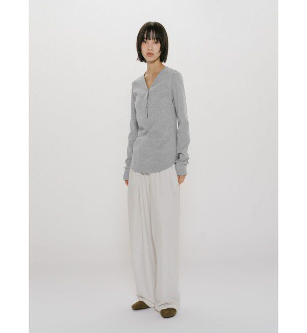 MIDIUMISOLID「MIDIUMISOLID for Ladies リブヘンリーネックプルオーバー」|Tシャツ・カットソー|