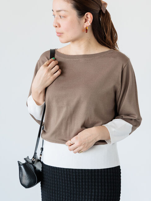 Lugnoncure「配色ニットプルオーバー《2025spring catalog item》」|ニット・セーター|ベージュ