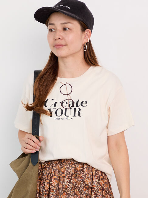 Lugnoncure「メガネ刺繍プリントTシャツ」|Tシャツ・カットソー|キナリ