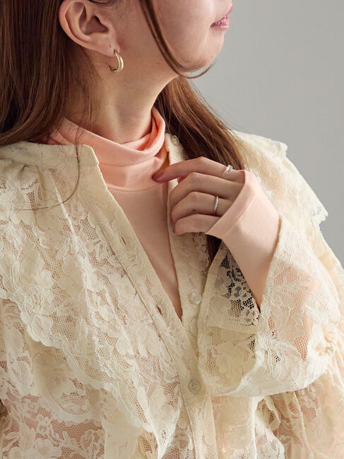 Te chichi「吸湿発熱タートルネックカットソー《2025winter catalog item》」|Tシャツ・カットソー|オレンジ