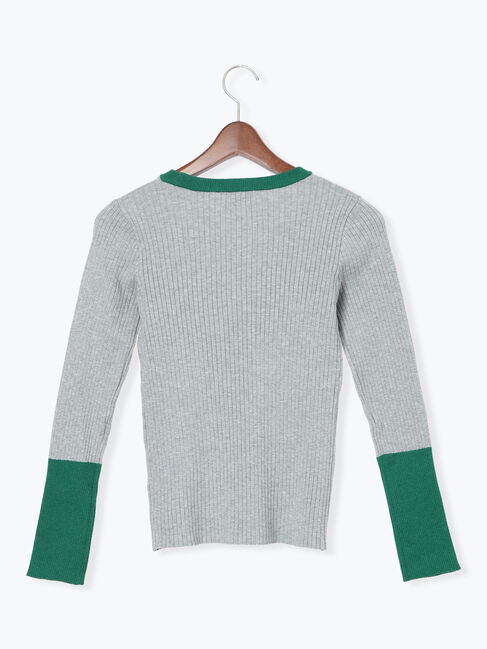 Te chichi TERRASSE「袖バイカラーリブニット」|ニット・セーター|