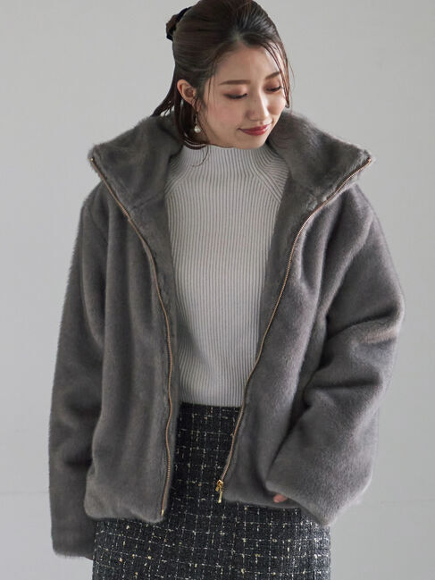 Te chichi「【宮本茉由着用】グラデーションファースタンドジャケット」|その他|