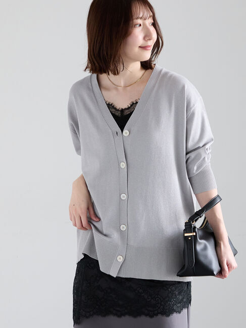 Te chichi「2WAYカシュクールVネックカーディガン《2026 spring catalog item》」|カーディガン|シルバー