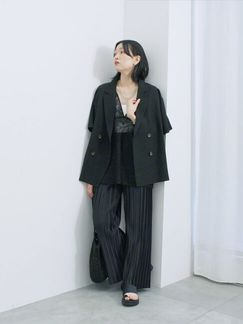 Samansa Mos2 blue「レースブラウス」|シャツ・ブラウス|