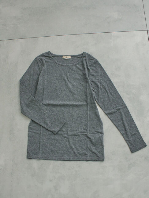 Samansa Mos2「【吸湿発熱】ベア天無地クルーネック」|Tシャツ・カットソー|チャコールグレー