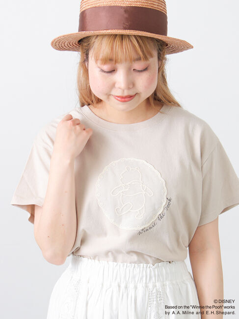 Samansa Mos2「【Disney】くまのプーさんレースモチーフTシャツ」|Tシャツ・カットソー|