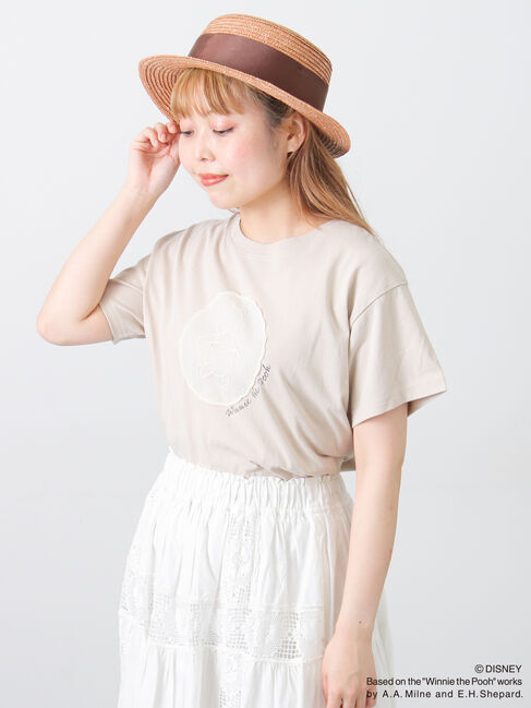 Samansa Mos2「【Disney】くまのプーさんレースモチーフTシャツ」|Tシャツ・カットソー|