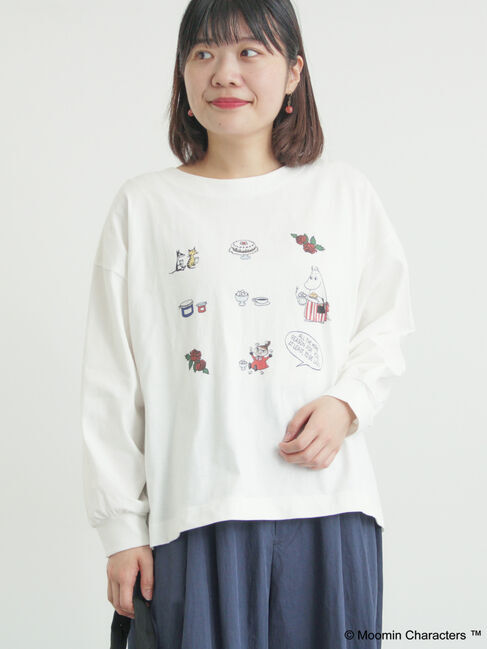 Samansa Mos2「【MOOMIN&times;Samansa Mos2】リトルミイプリントロンT」|Tシャツ・カットソー|オフホワイト