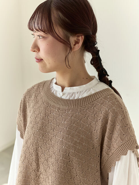 Samansa Mos2「【Cross&times;Staff】前後2WAYニットベスト」|ダウンベスト・ベスト|