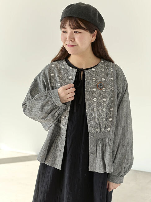 Samansa Mos2「【Cross&times;Staff】ブローチ付シャツジャケット」|その他|