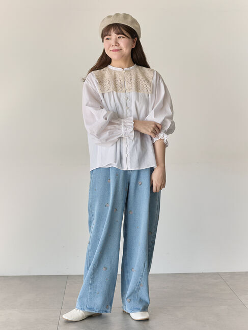 Samansa Mos2「【Cross&times;Staff】レース襟付きブラウス」|シャツ・ブラウス|