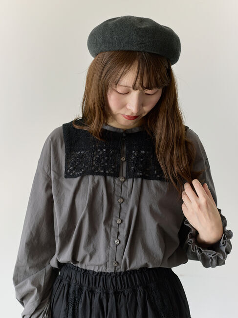 Samansa Mos2「【Cross&times;Staff】レース襟付きブラウス」|シャツ・ブラウス|