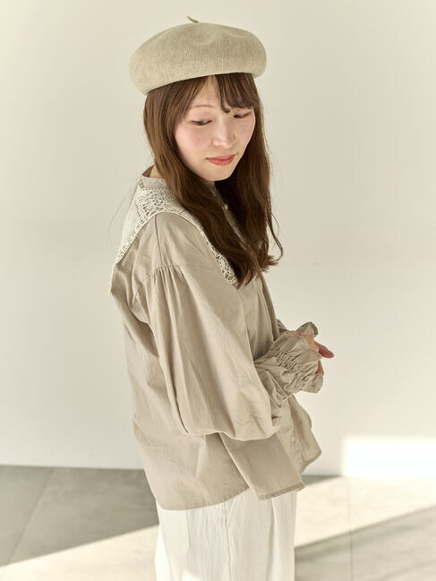 Samansa Mos2「【Cross&times;Staff】レース襟付きブラウス」|シャツ・ブラウス|