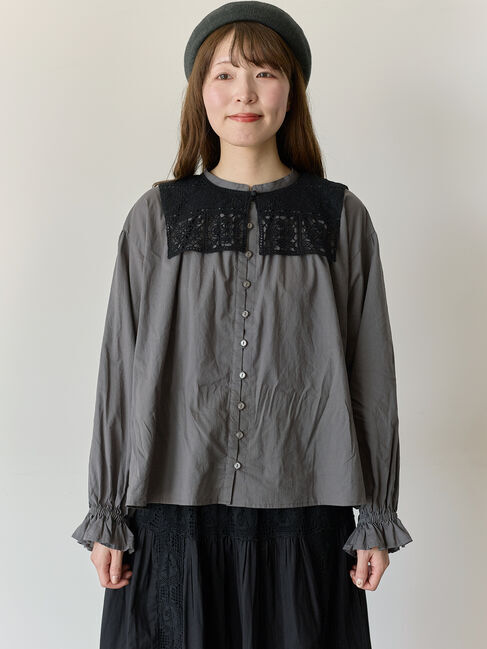 Samansa Mos2「【Cross&times;Staff】レース襟付きブラウス」|シャツ・ブラウス|