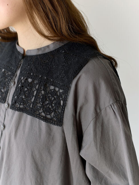 Samansa Mos2「【Cross&times;Staff】レース襟付きブラウス」|シャツ・ブラウス|