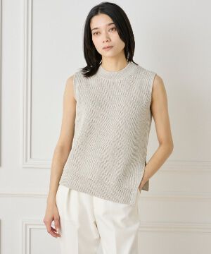 INED「《大きいサイズ》アシンメトリープルオーバーニット」|ニット・セーター|