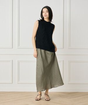 INED「《大きいサイズ》アシンメトリープルオーバーニット」|ニット・セーター|