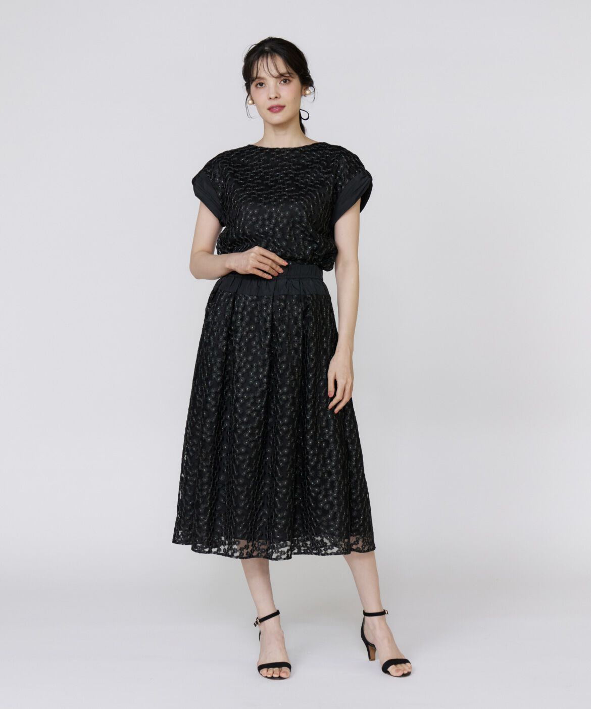 Maglie le cassetto「《大きいサイズ》フラワー刺繍ブラウス」|シャツ・ブラウス|