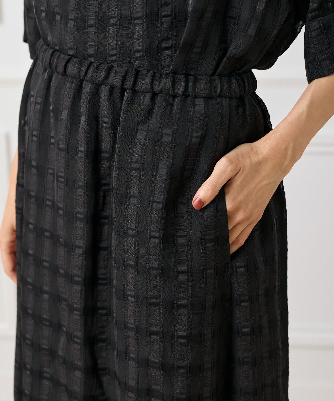 INED「シアーチェックバイアススカート」|フレア|