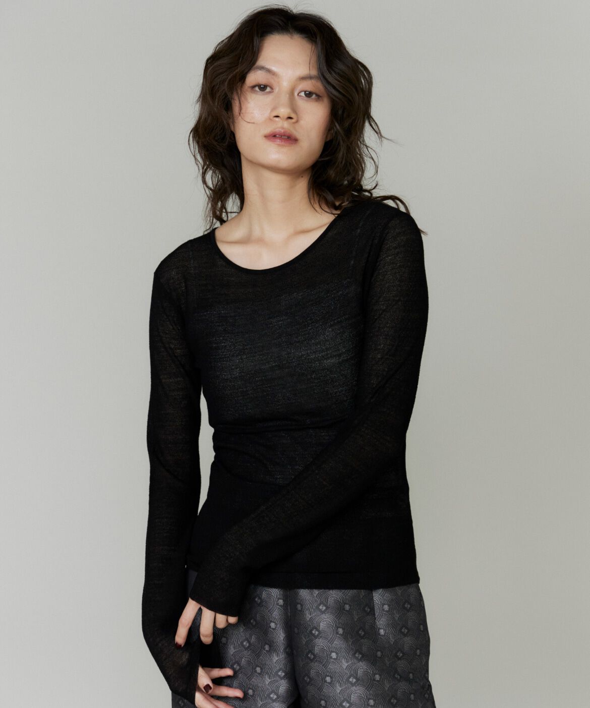 la veille by SUPERIOR CLOSET「シアーギャザープルオーバー」|ニット・セーター|