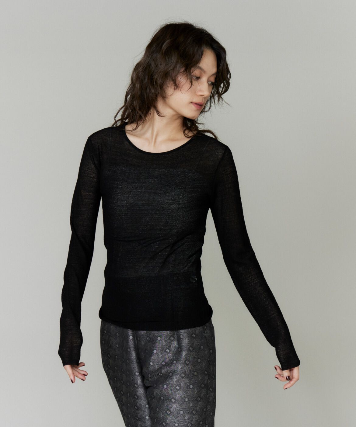 la veille by SUPERIOR CLOSET「シアーギャザープルオーバー」|ニット・セーター|