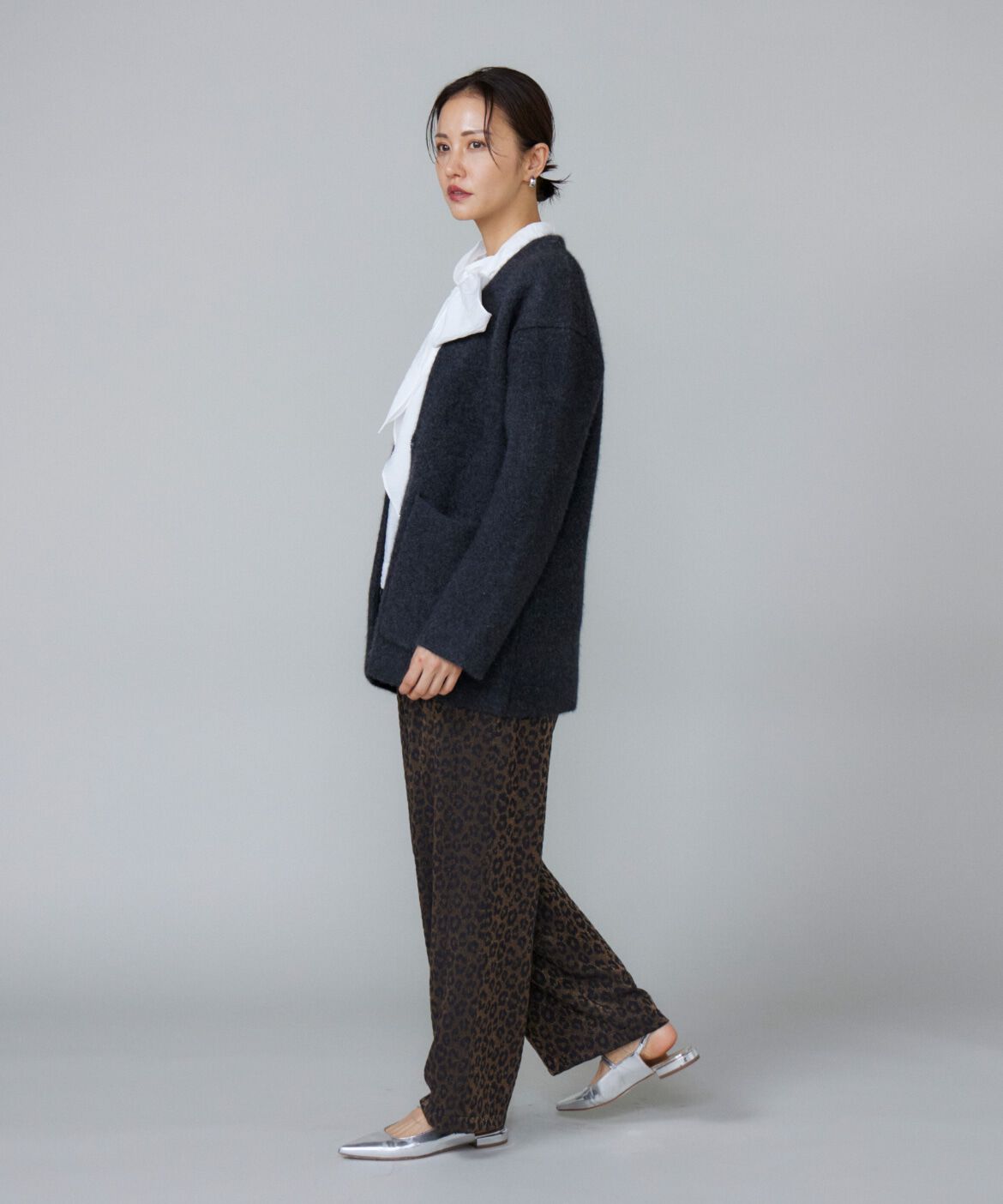 Le Souk「《大きいサイズ》ラクーン接結編みニットジャケット」|カーディガン|