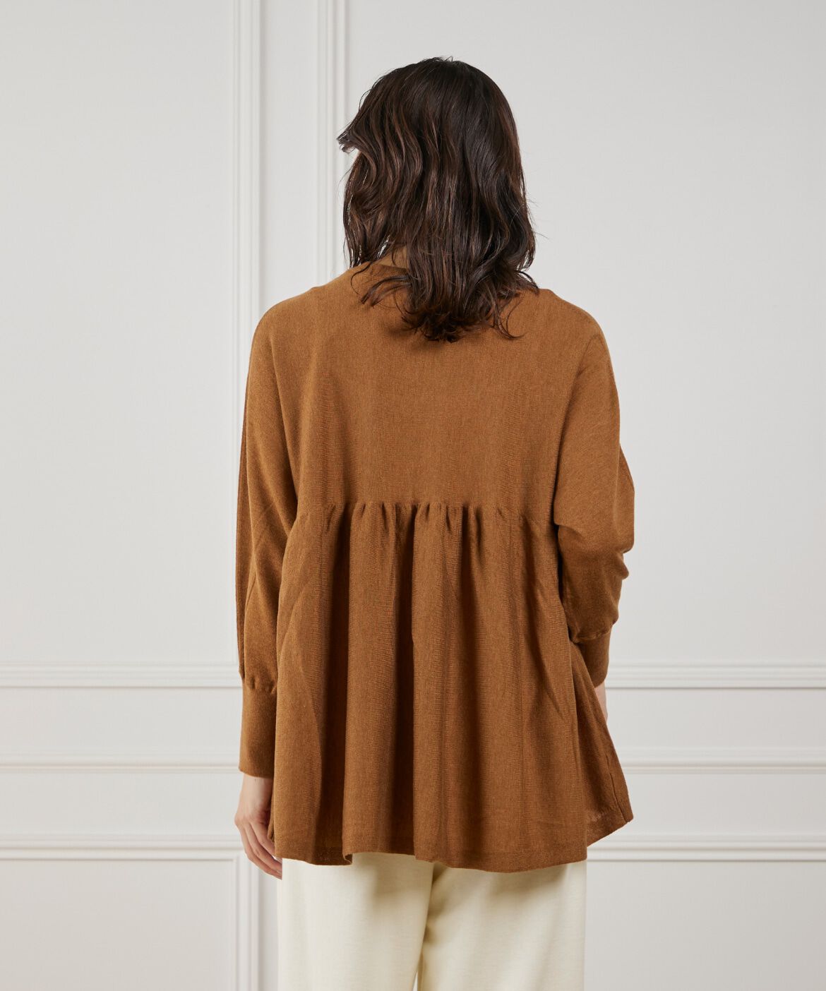 Le Souk「《大きいサイズ》ヘムギャザーニットプルオーバー」|ニット・セーター|