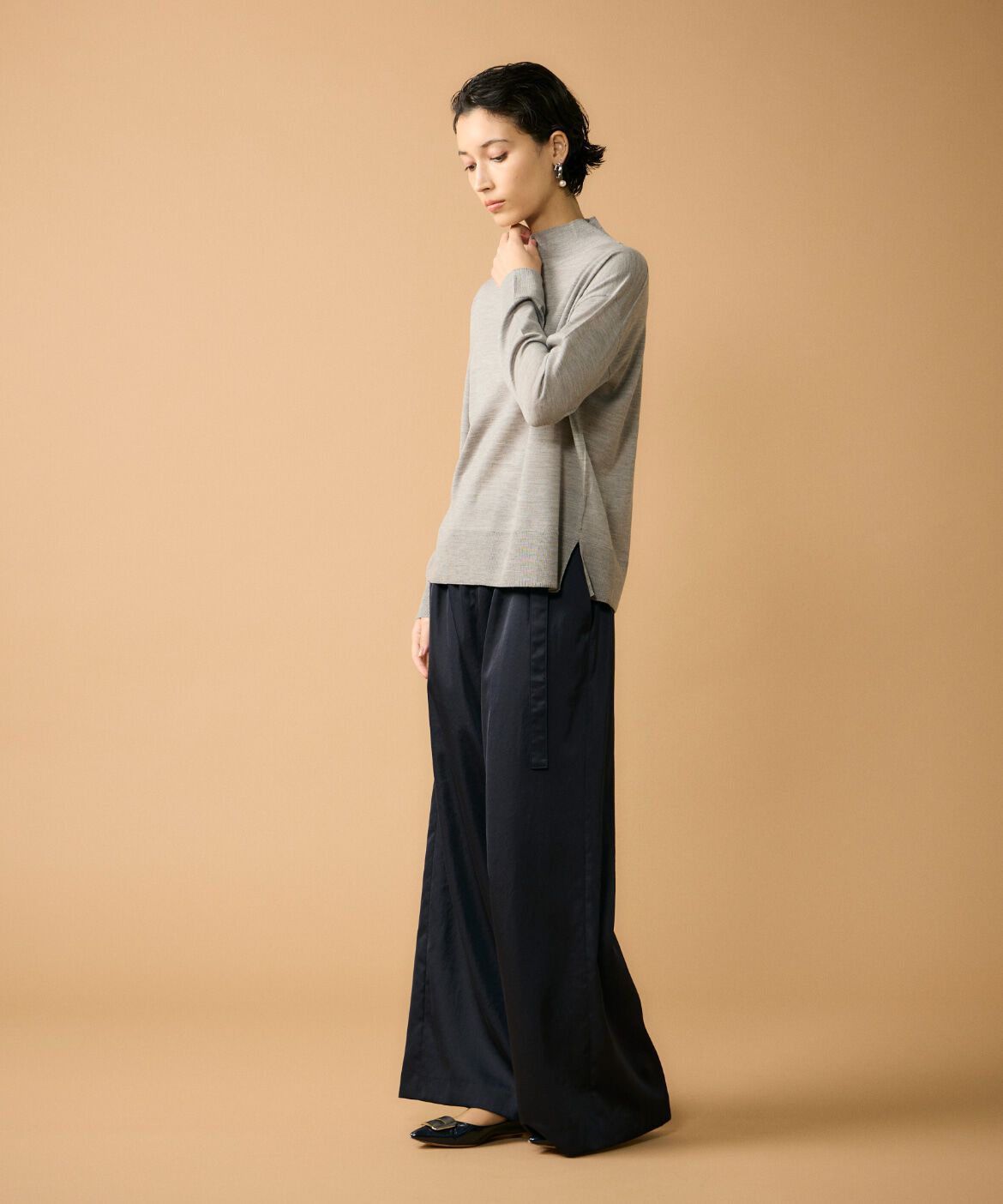 7-IDconcept.「《大きいサイズ》ハイネックボリュームプルオーバー」|ニット・セーター|