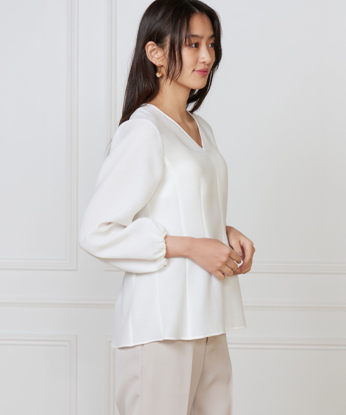 INED「Vネックブラウス」|シャツ・ブラウス|