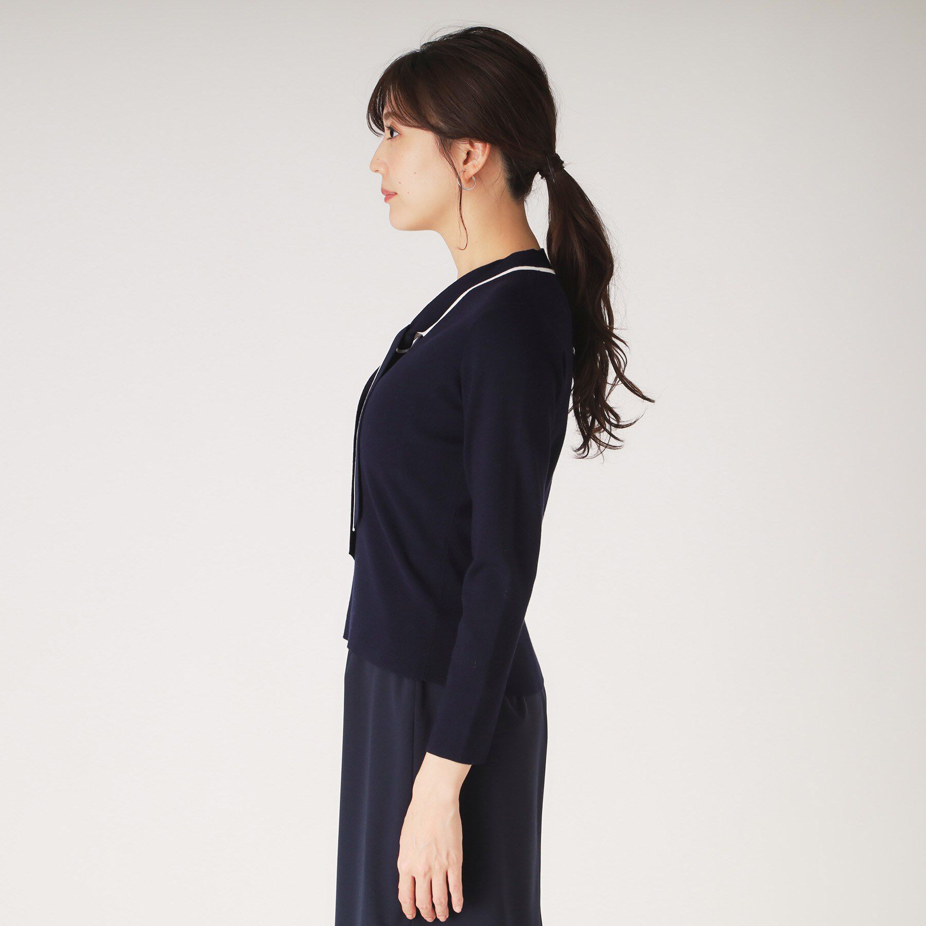 COUP DE CHANCE「【洗える】配色ボウタイのニットトップス」|Tシャツ・カットソー|