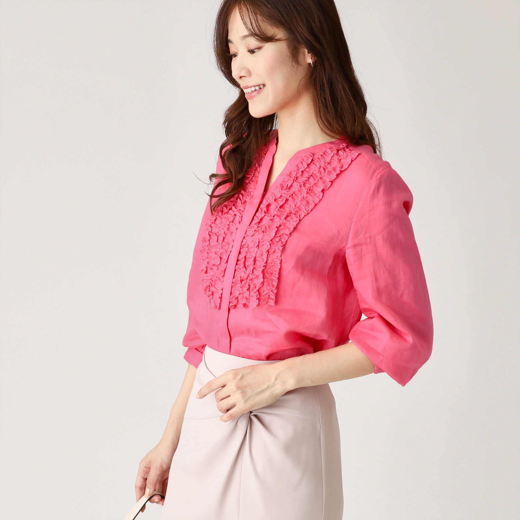 COUP DE CHANCE「【ラミー100％／洗える】夏におすすめ！華やかフリルデザインブラウス」|シャツ・ブラウス|