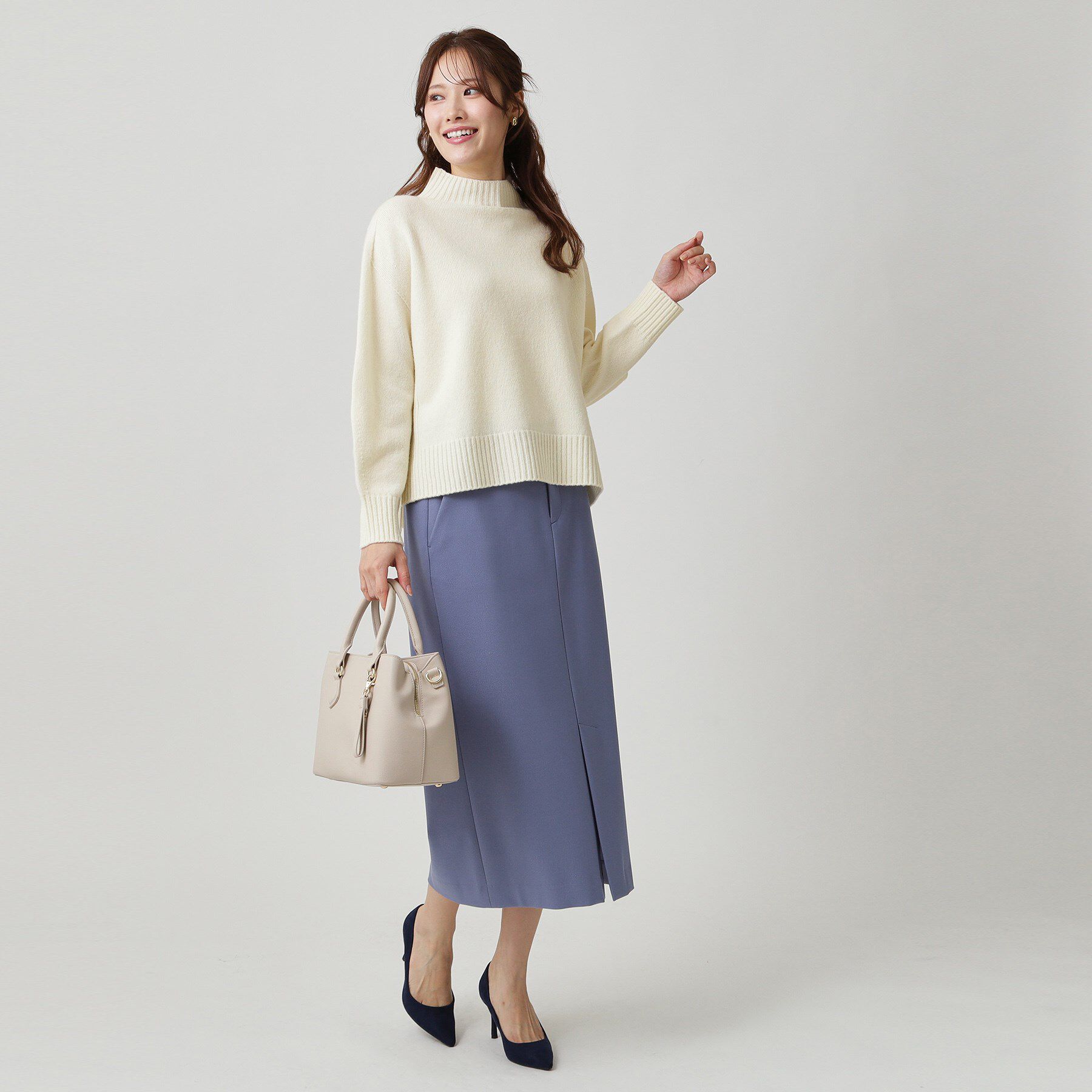 COUP DE CHANCE「【手洗い可／日本製／カシミヤ混】ミドルゲージのハイネックニットトップス」|ニット・セーター|
