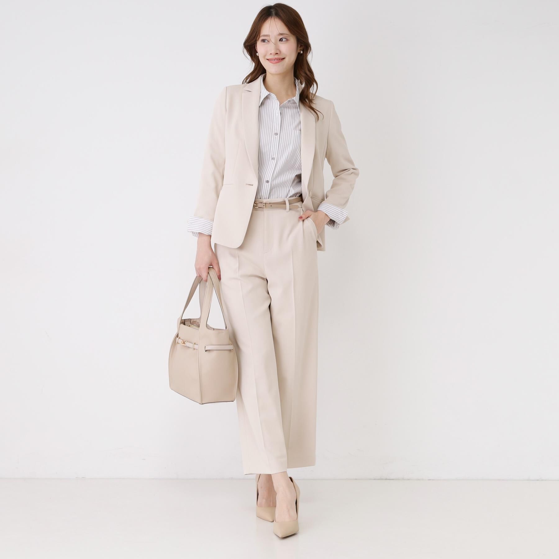 COUP DE CHANCE「【手洗い可／日本製／伸縮性／スーツ可】センタープレス入りストレートワイドパンツ」|その他|